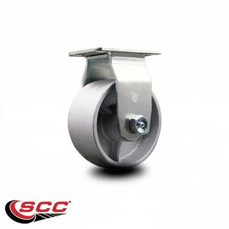 Service Caster 4 Inch Semi Steel Cast Iron Wheel Rigid Caster with Roller Bearing SCC SCC-20R420-SSR